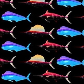 Mahi Marlin Sailfish inverted