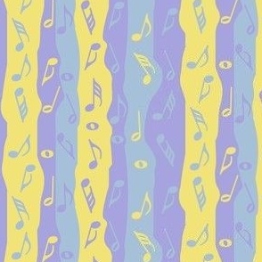 Smaller Music Notes Stripes Petal Solids 