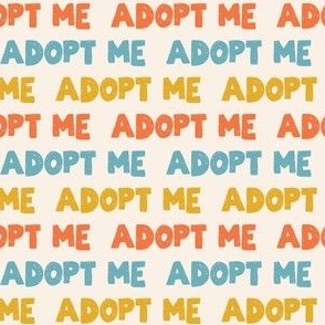 Adopt Me - Pet Adoption - Multi Teal/Orange on cream - LAD22