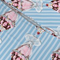 Small Vintage Ice Cream Sundae - Blue Stripe BG