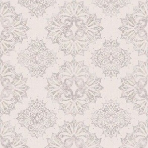 12" Victorian neutral floral damask - blush