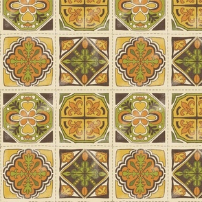 Vintage 70 s style wallpaper tiles