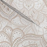 20" Marrakesh oriental tiles mandala  - neutral beige