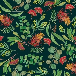 Australian Botanical {Dark Green} medium scale