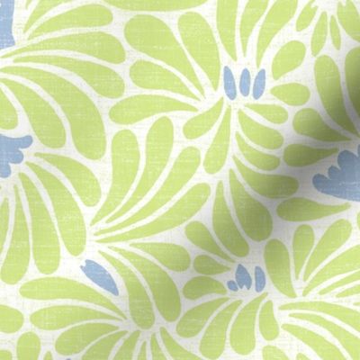 honeydew splash with a dash of blue on linen