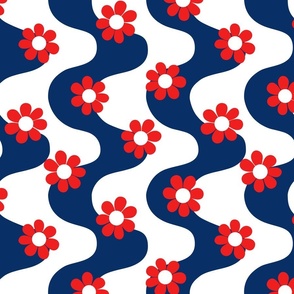 Large Scale - Groovy Daisy Red White Blue 