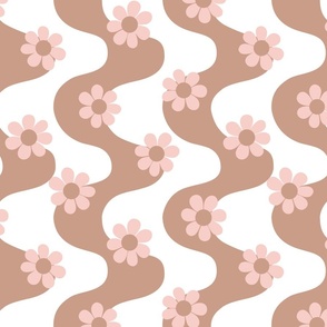 Large Scale - Groovy Daisy Nude Pink 