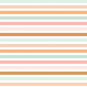 Medium Scale - Daisy Delight Pastel Neutrals Stripe Coordinate