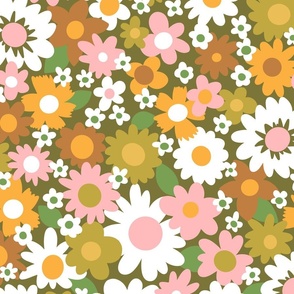 XL Scale - Daisy Delight Moss Green BG 