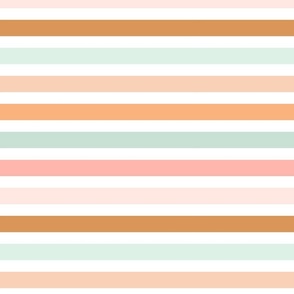 Large Scale - Daisy Delight Pastel Neutrals Stripe Coordinate