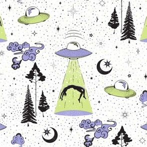 Pastel UFO in the woods