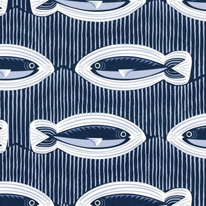 Sardine Stripes Blue Reverse Large