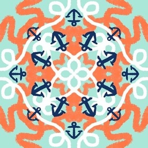 Nautical Bright Anchors Mandala