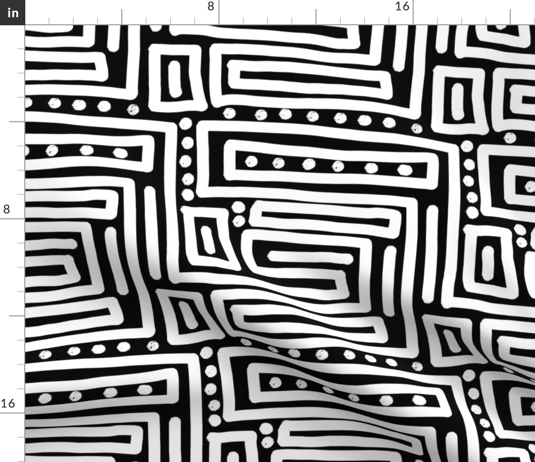 Black and White Geometric Modern Maze Smaller