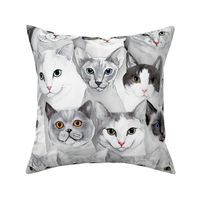 Cute Cats Grey, XXL, 24"x19"