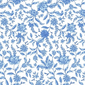 China Blue Boho Floral