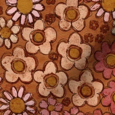 Vintage 70s Liberty Floral | Brown | Large Scale
