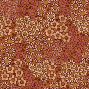 Vintage 70s Liberty Floral | Brown | Large Scale