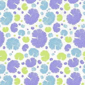 Delicate Floral Pattern Illustration in Honeydew and Lilac