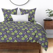 medium - enchanted forest on navy blue - medium scale