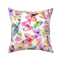 Butterflies watercolor gradation Multicolor Rainbow Rotated