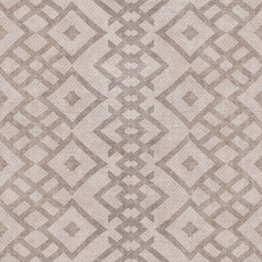 Boho geometric ikat diamonds - neutral beige