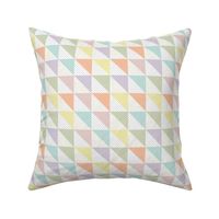 half square triangles: pastel yellow, spring’s coral, aloe wash, opal blue, pastel pink, pastel purple