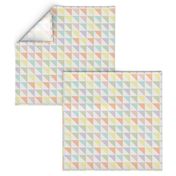 half square triangles: pastel yellow, spring’s coral, aloe wash, opal blue, pastel pink, pastel purple