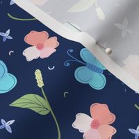 Dark Blue Butterfly Pattern