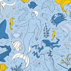 under the sea - blue-yellow