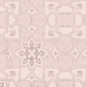 12" Marrakesh watercolour tiles - pastel blush