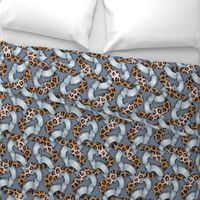Leopards 'n' Lace - Meandering - Blue