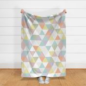 6" triangle wholecloth: pastel yellow, spring’s coral, aloe wash, opal blue, pastel pink, pastel purple