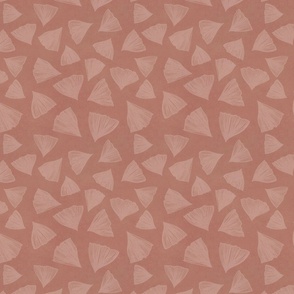 Modern boho line art gingko leaves - Terracotta earth