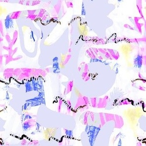 pastel abstract shapes and squiggles