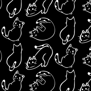 Black and White Cats Line Art  (Big)