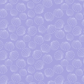 Ocean Beach Shells Pastel Comfort Lilac Blender Print Medium Scale