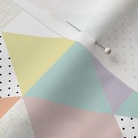 2" triangles: pastel yellow, spring’s coral, aloe wash, opal blue, pastel pink, pastel purple
