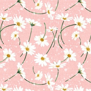 Daisies - April Birth Flower | M size | 12" | on Rosey Pink