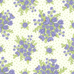 Spring Flowers in Lilac and Honeydew