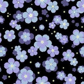 Periwinkle & Blue Pastel Flowers