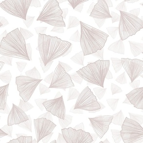 Modern line art gingko leaves - neutral beige