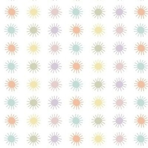 small suns: pastel yellow, spring’s coral, aloe wash, opal blue, pastel pink, pastel purple