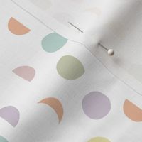  small moon phases: pastel yellow, spring’s coral, aloe wash, opal blue, pastel pink, pastel purple