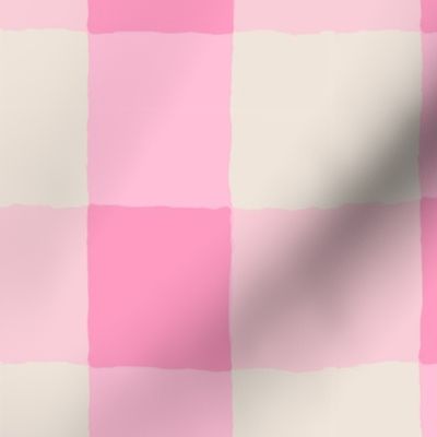 pink gingham - large
