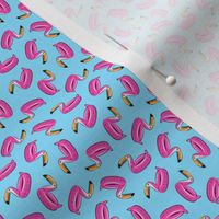 (micro scale) toucan pool float (pink on blue) C22