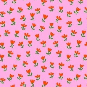 Ditsy Floral - Red + Pink