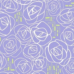 Mackintosh Art Nouveau Roses - Soft Lilac/Sage Green - 15 inch