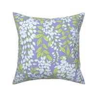 Wisteria Floral Lilac Green Light Blue