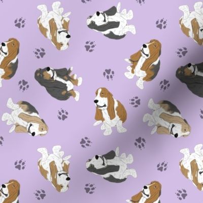 Tiny Basset hounds - purple